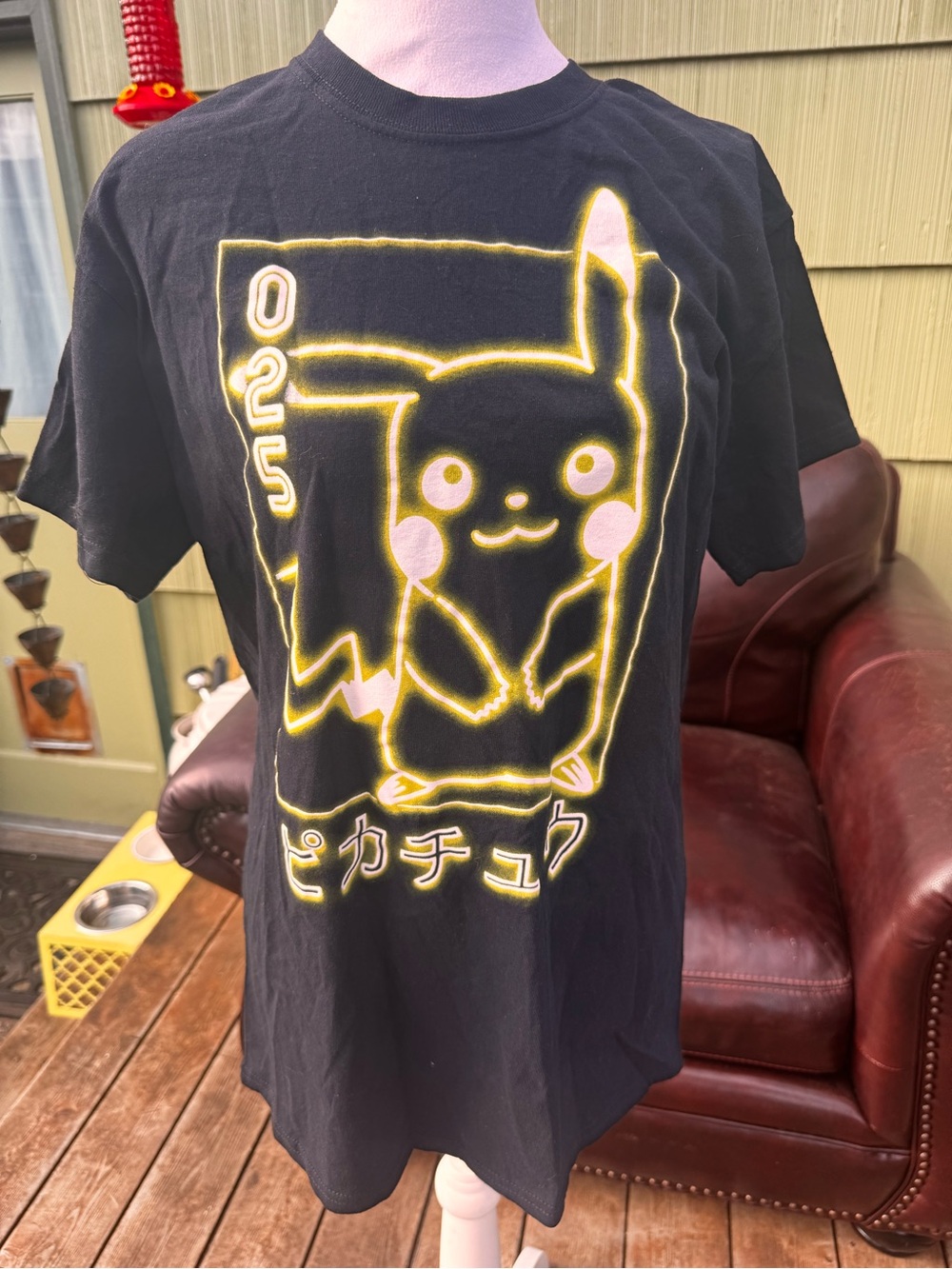 Pokémon Graphic Tee with Neon Yellow & Pink Outline
